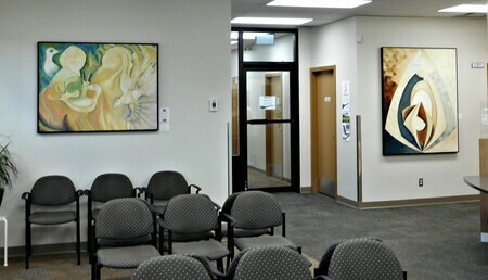 Judith's art works at the Quesnel Primary Care Clinic